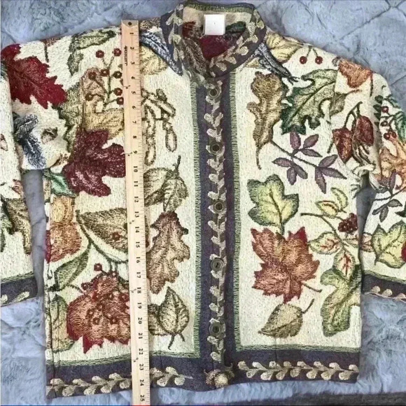 Sugar Street Weavers Vintage Tapestry Woven Jacket Size M Autumn Fall Aesthetic - Picture 2 of 9